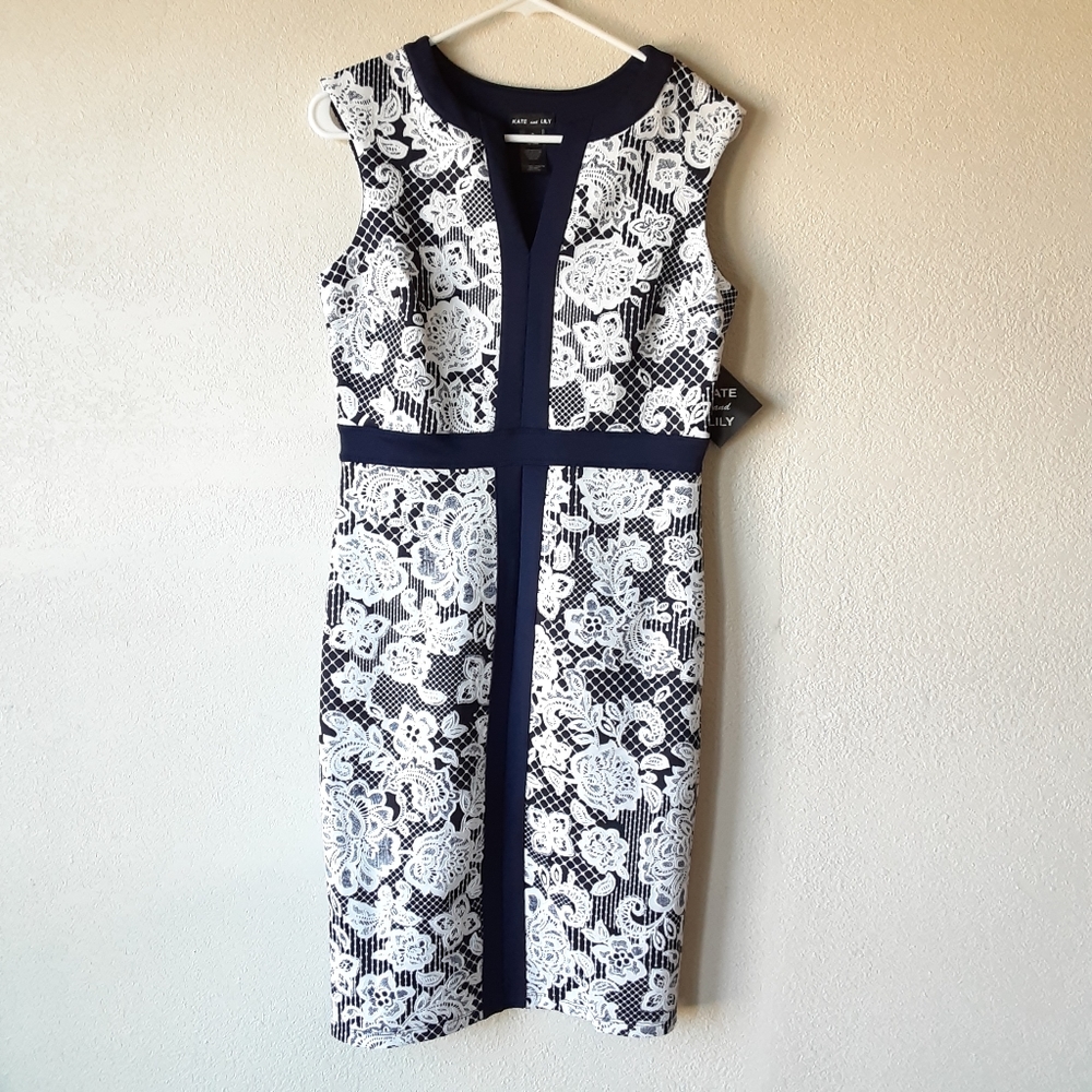 KATE and Lily  print navy dress